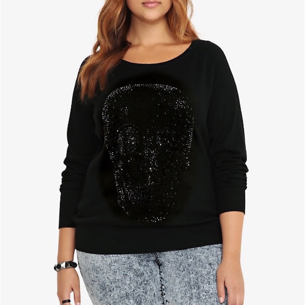 Torrid Size 2 Black Skull Sweater